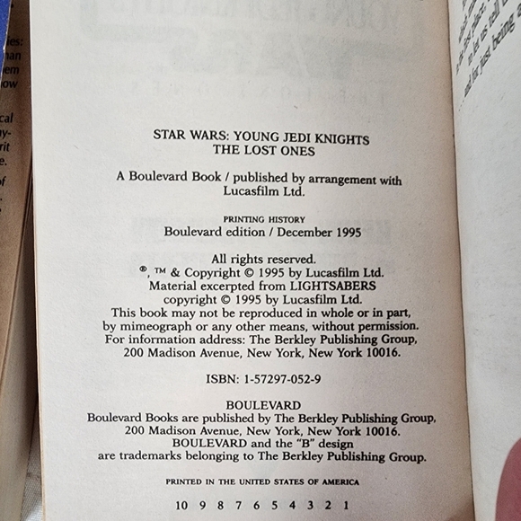 Vintage 1995 Star Wars Young Jedi Knights Paperback Books Set of 3 - Picture 9 of 14
